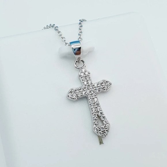 925 Sterling Silver Cubic Zirconia Necklace, U19254716 - Picture 2 of 9